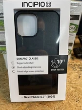 Incipio Dualpro Dual-Layer Protection Case for Apple iPhone 12 ProMax, Black New