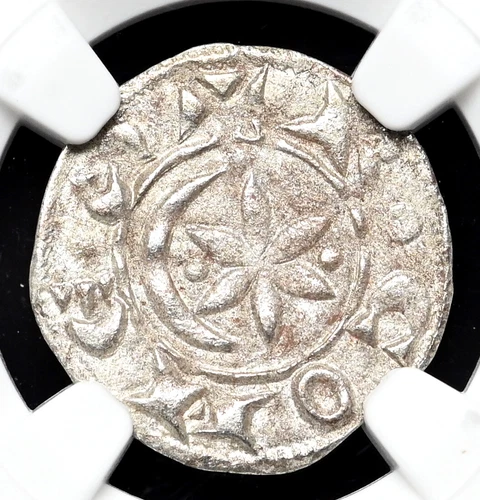 FRANCE, Provence. Raymond V, 1148-1194, Silver Denier, NGC AU58
