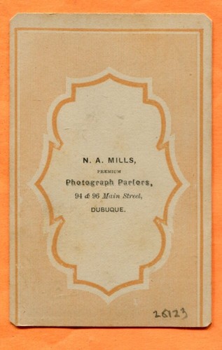 CDV Dubuque IA, Portrait of a Bearded Man, by Mills, circa 1870 Backstamp - Picture 2 of 3