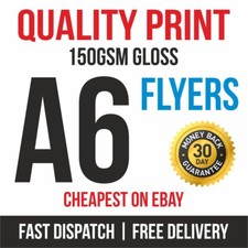 1000 A6 Flyers Leaflets Printed Full Colour 150gsm Gloss Quality Print Fast 