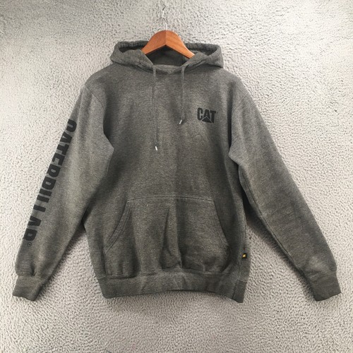 Cat Hoodie Sweatshirt Mens Medium Gray Cotton Blend Long Sleeve Hooded Pockets - 第 1/18 張圖片