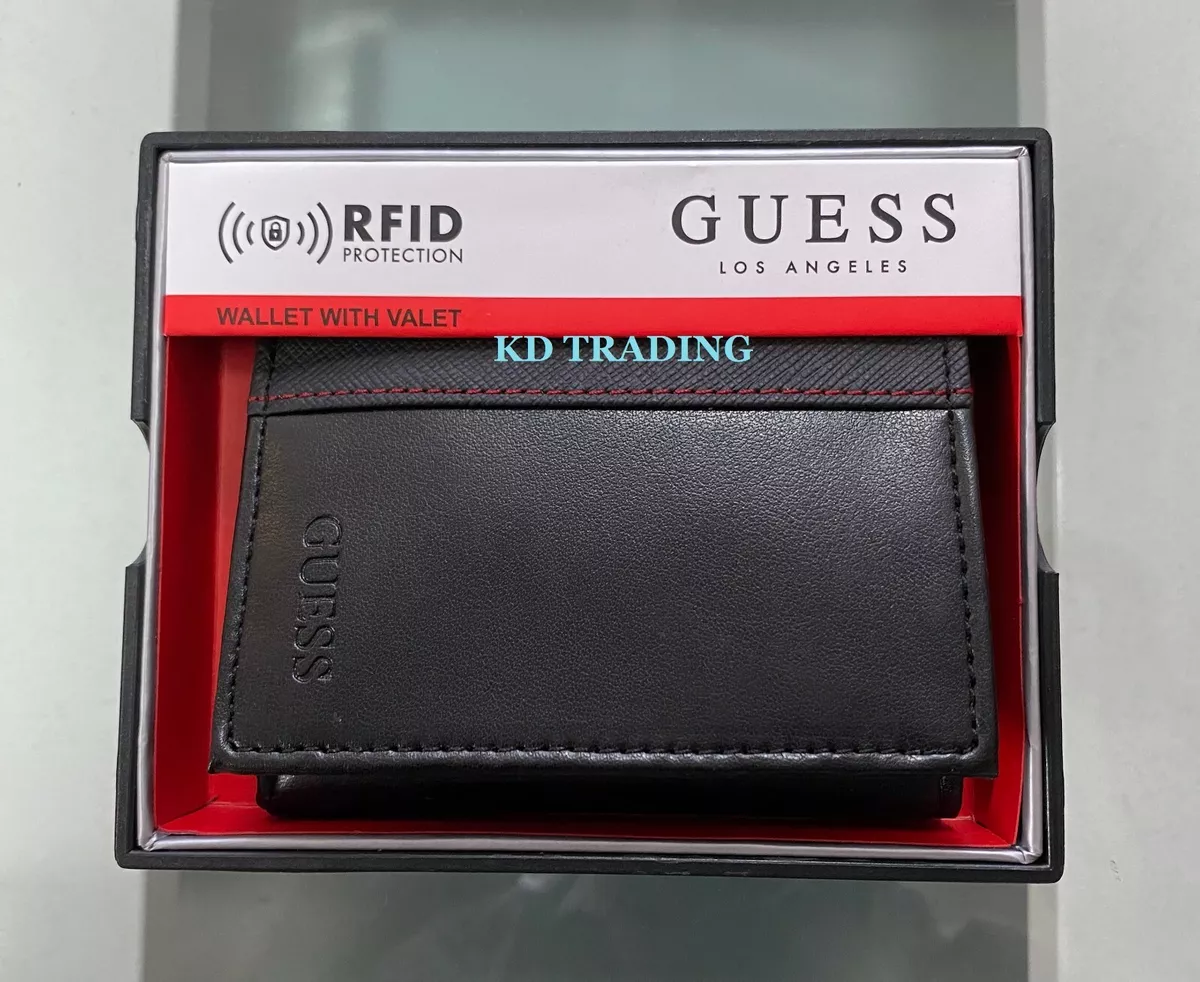 GUESS BLACK LEATHER WALLET FOR MEN