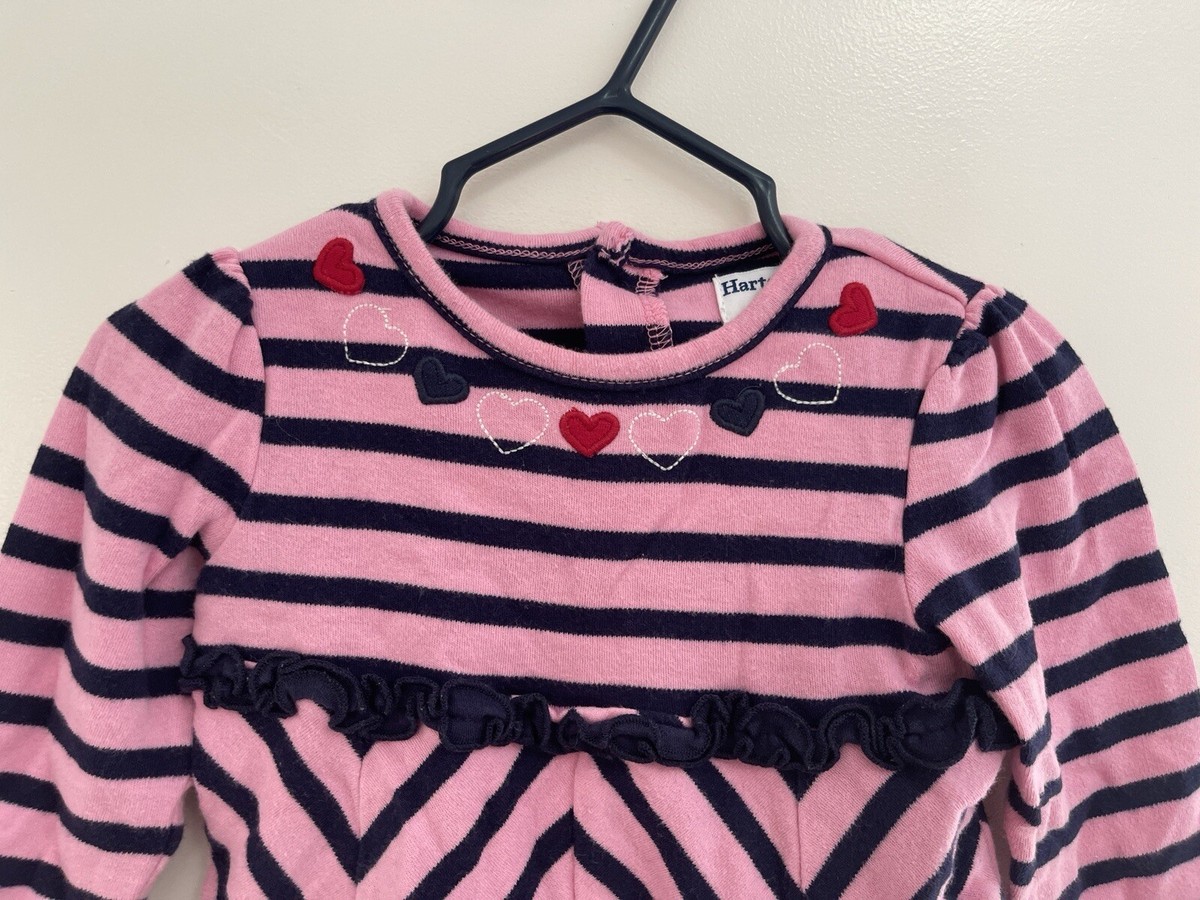 T-shirt Hartstrings Fille 4T – Rose Brodé, Motif Fleur Et Cœur, 100% Coton