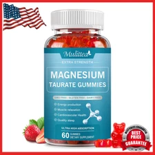 Magnesium Taurate Gummies Cardiovascular Health Restful Sleep Support Relaxation