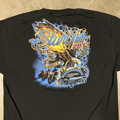 2013 Sturgis Black Hills Rally T Shirt Good Sports Graphic Fire Motorcycle 2XL