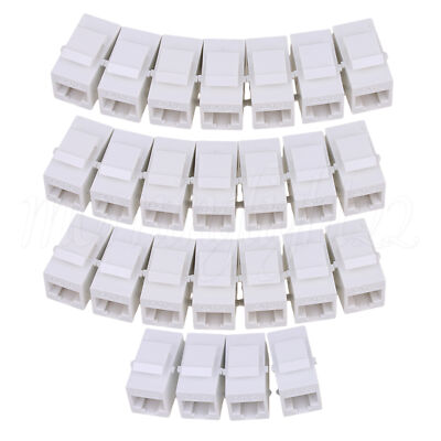 25 x Cat6 Inline RJ45 Keystone Wall Coupler Jack Adapter for Audio Video