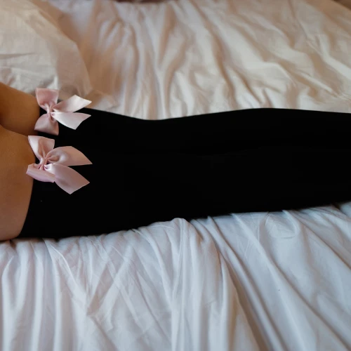 Sexy Hosiery Pink Bow Stay Up Thigh High Silk Stockings Hose.Ladies Sweet Bow - Image 4 of 4