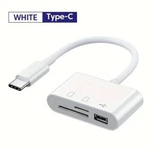 USB C SD TF Memory Card Reader, 3-in-1 Type C Camera Adapter