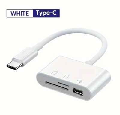 USB C SD TF Memory Card Reader, 3-in-1 Type C Camera Adapter