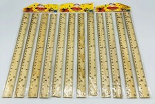 Studio Art Wooden Rulers 12" 30cm Home-School-Office-Holes 3 PACKS NEW