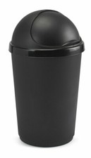 Image of 50 LITRE PLASTIC BULLET BIN FLAP TOP LID KITCHEN DUST WASTE RUBBISH PAPER BINS