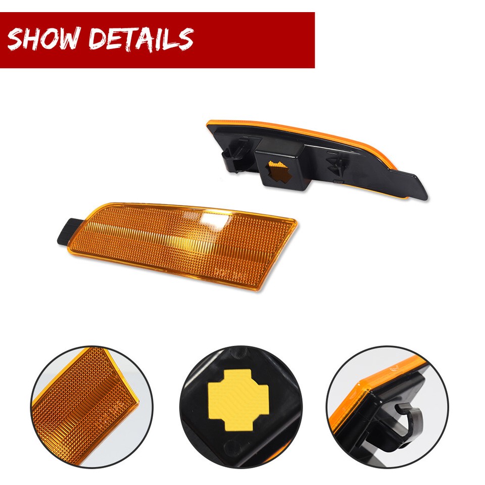 Amber Front Bumper Side Marker Reflector Light For 2011–2013 BMW E70 X5 LCI – Clip/Adhesive Mount