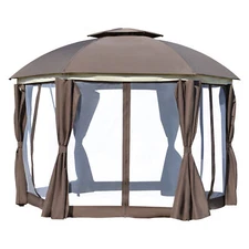 12X12 ft Outdoor Backyard Patio Canopy Gazebo Tent with Sidewalls Clearance 
