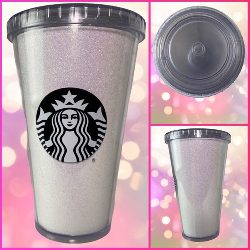 Vaso de café frío Starbucks Grande blanco brillante sin paja 16 oz 2017 - Imagen 5 de 11