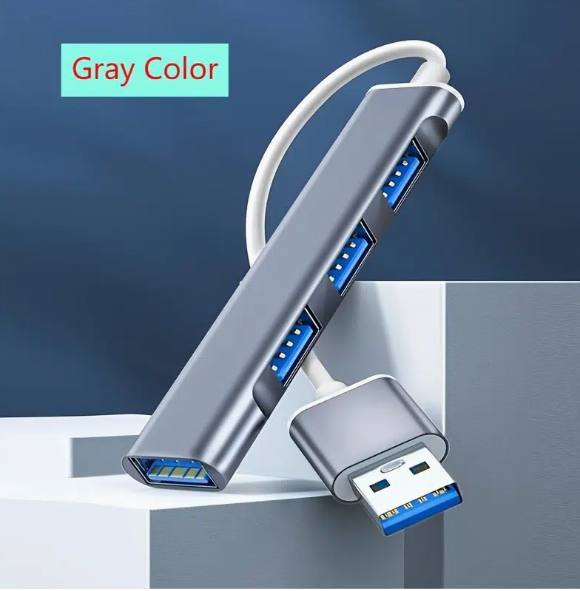 7-Port USB 3.0 Hub with High-Speed Data Transfer & Power Adapter  
