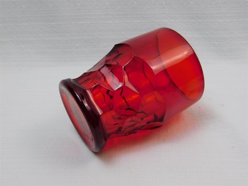 7 Viking Georgian Honeycomb Glasses Ruby Red 9oz Flat Tumblers - Picture 11 of 12