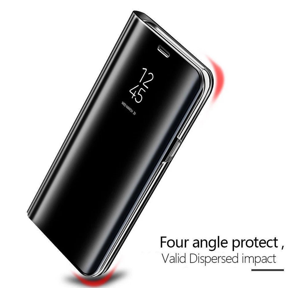 New Huawei P20 Lite Pro Smart View Mirror Leather Flip Stand Case Cover - Image 2 of 4