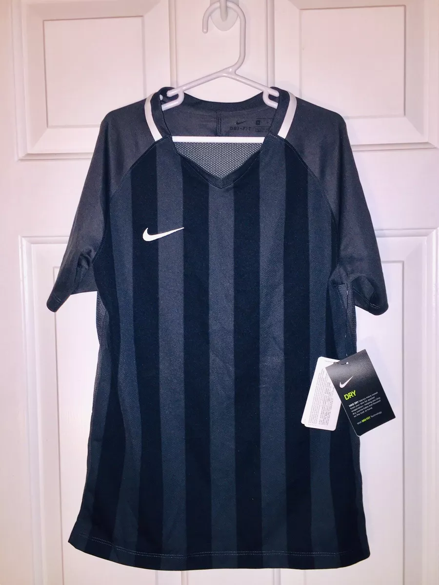 Nike SS Striped Division II World Cup Soccer Jersey Youth Unisex M Black NWT