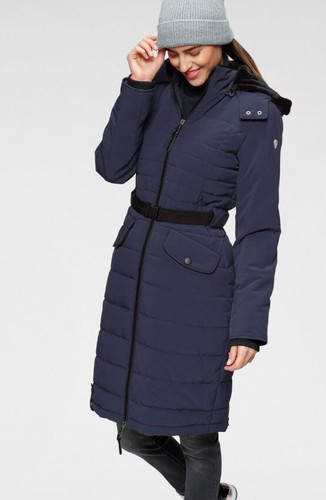 NEU MARINEBLAU STEPPMANTEL PARKA GÜRTEL KAPUZE 44 48 50 ALPENBLITZ 190€*48925366 - 第 9/20 張圖片