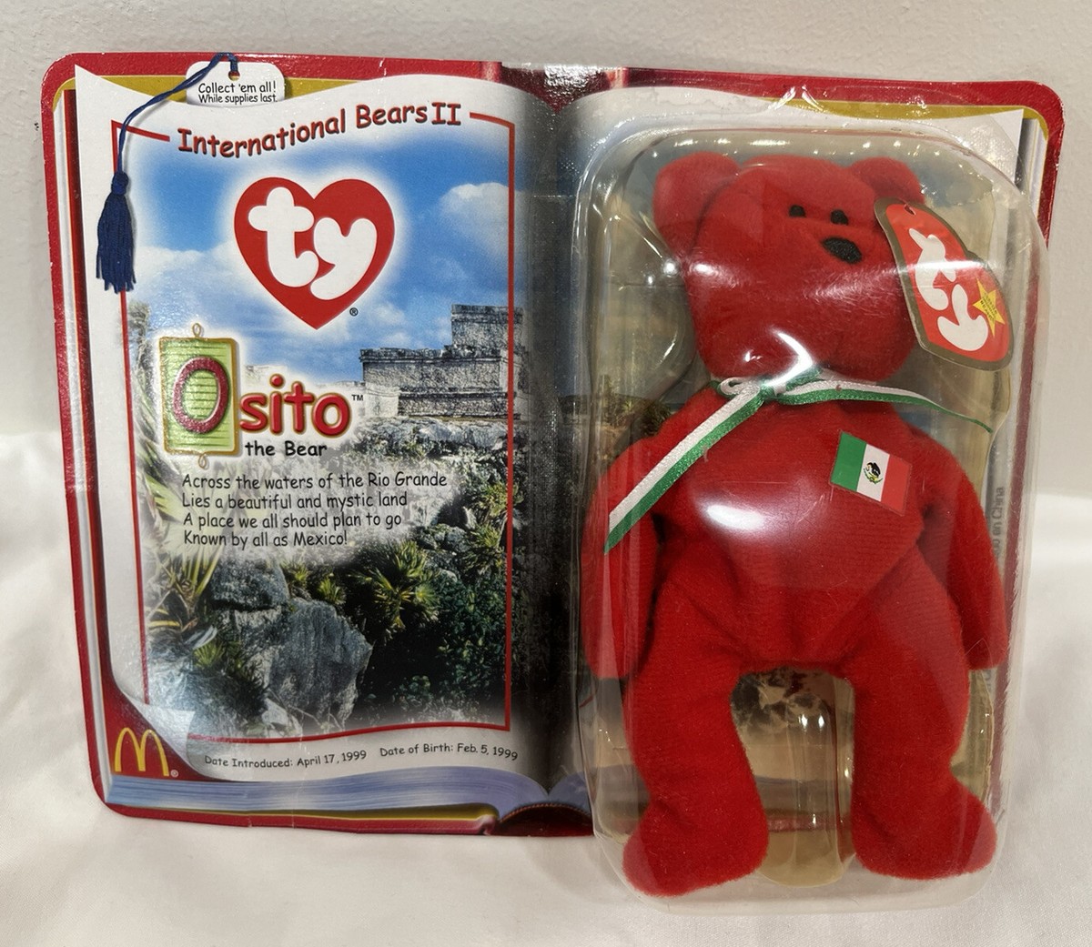 TY Beanie Baby OSITO the Mexican Bear Mcdonalds International
