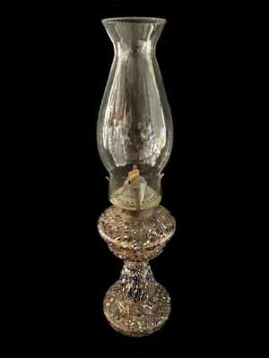 Lumière À Huile En Verre Lampadaire De Table Original Fin '800 Italie - Photo 1/4