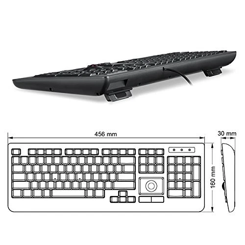 PERIBOARD-513II Clavier Filaire Avec Touchpad Clavier Pleine Taille AZERTY US... - Bild 2 von 4