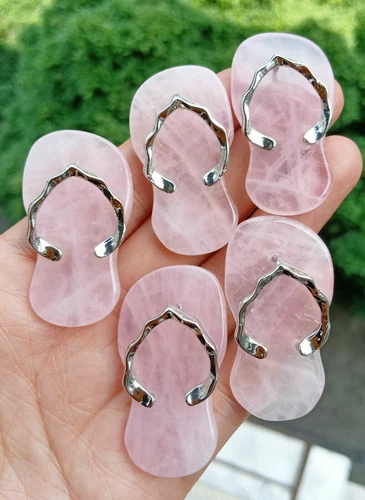 NEW BALANCE 5 pezzi ciondoli infradito pietra quarzo rosa chakra reiki guarigione amuleto energia