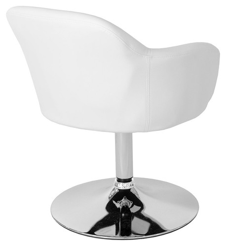 White Pu Bucketeer Swivel Dining Chair Tub Chair Gaming Chair - Picture 2 of 2