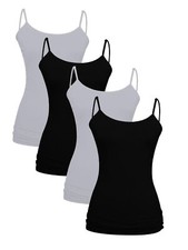 4 Pack Tank Top For Women - Essential Seamless Scoop Neck Camisole