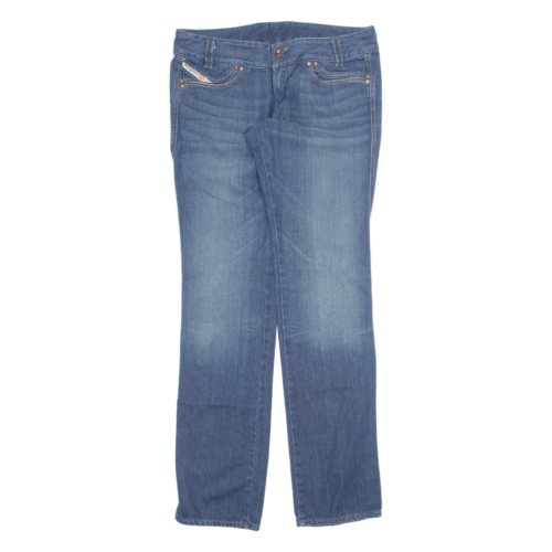DIESEL Low Rise Womens Jeans Blue Slim Straight Stone Wash W34 L35 - Afbeelding 1 van 6