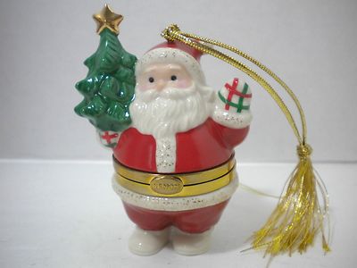 Lenox SANTA CLAUS & Tree Ornament Figural Holiday Christmas Decoration MIB
