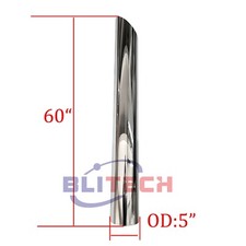 Chrome 5 Od X 60length Mitre Cut Stack Pipe Semi Truck Exhaust Pipe Kits