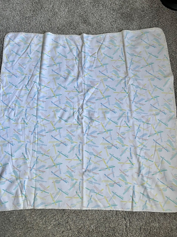 Dior Baby Blanket Spell Out Logo Ivory Trim Pastel Designer USA CLEAN