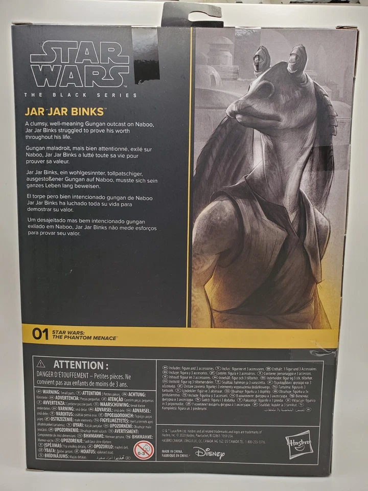 Star Wars Black Series Jar Jar Binks 6” Deluxe Action Figure Phantom Menace NEW - Image 2 of 2
