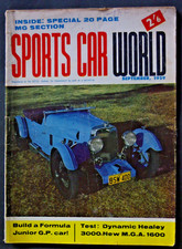 Sports Car World 1959 Sep MG TB TC TD TF A Austin Healey Lotus Lola GP Indianapo