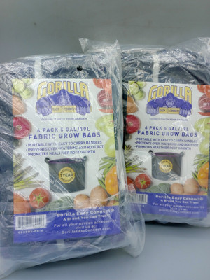 Lot Of 2 - GORILLA EASY CONNECT Thickened Non-Woven Garden Grow Bags (12 Pack)