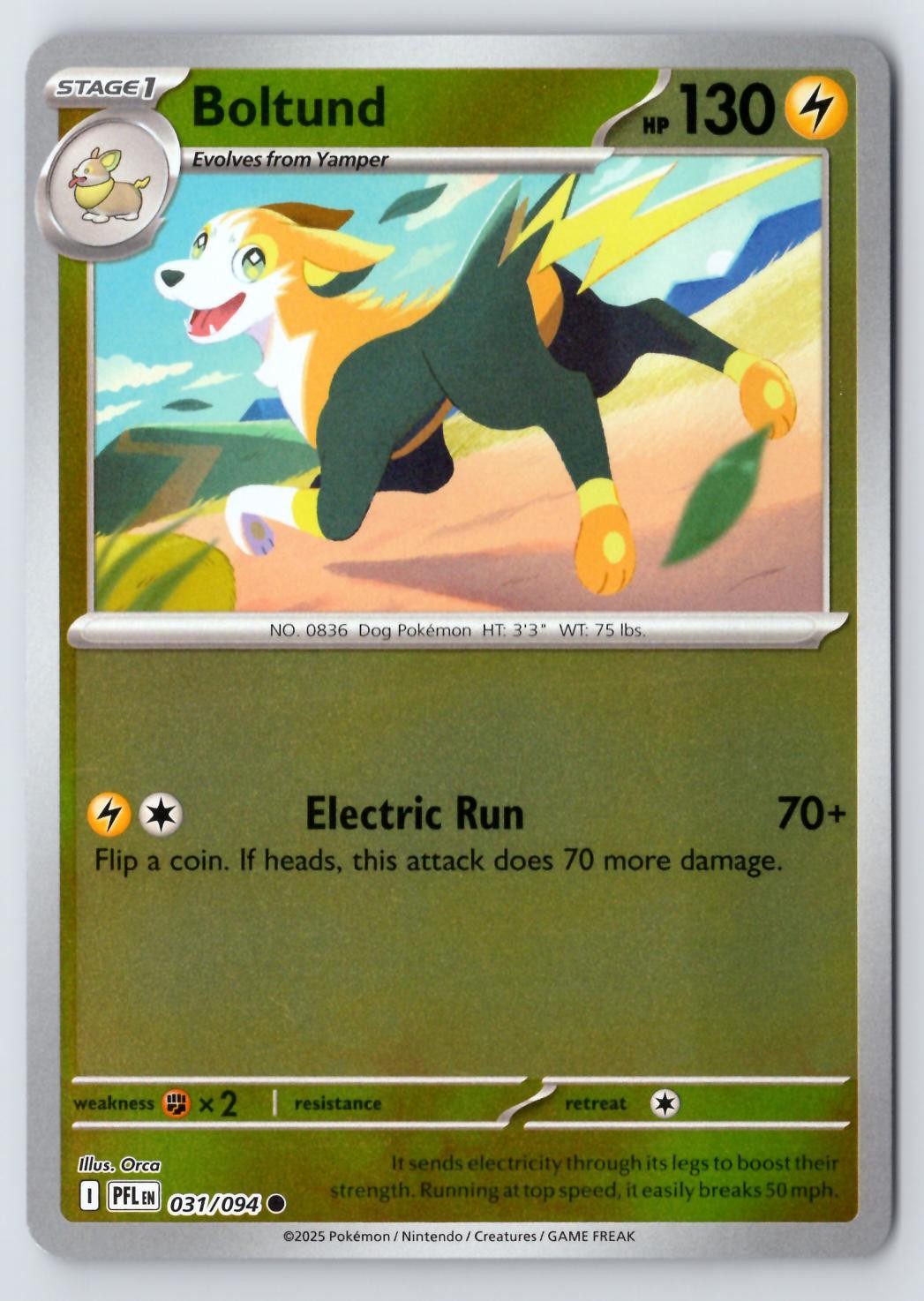 Boltund #031/094 ME02: Phantasmal Flames Reverse Holo