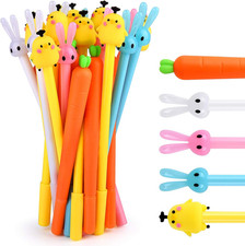 30Pcs Easter Pen Bulk Rabbit Gel Ink Pens Carrot Chick Ballpoint Pens for Office