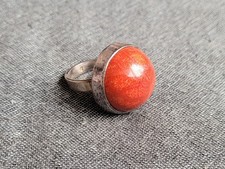 gewaltiger 925er Designer-Silber-Ring - Schaumkoralle, Vintage, Retro, alt, edel