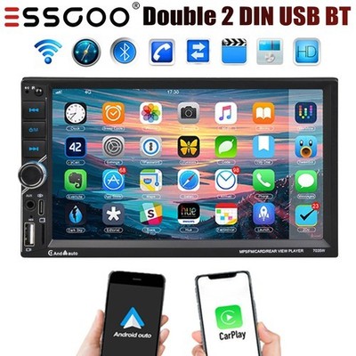 Double 7'' 2Din Touch Screen Car Stereo Bluetooth Radio Apple/Android Carplay BT