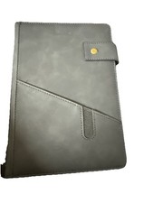 Notebook Vintage Leather Journal Travel Black Snap Ribbon Page Finder T22