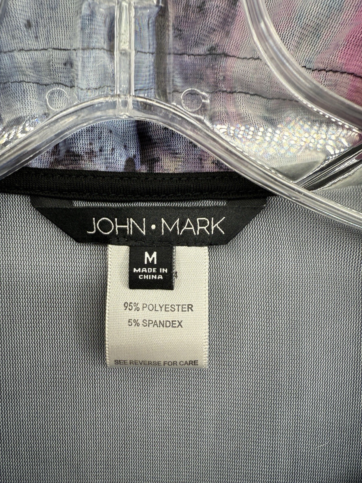 John Mark Jacket Medium Sheer Multicolor Mesh Zip… - image 3