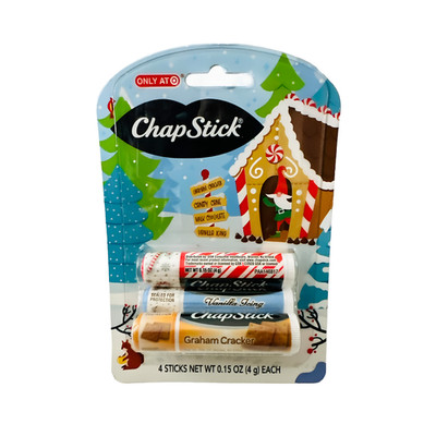 ChapStick Lippenpflege Lippenbalsam Winter 4er Pack 4 x 4 g, 4 Geschmäcker
