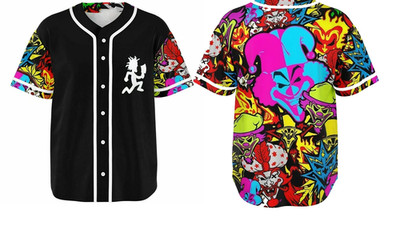 Insane Clown Posse Mens Rave AOP 2 side Baseball Jersey MD1321