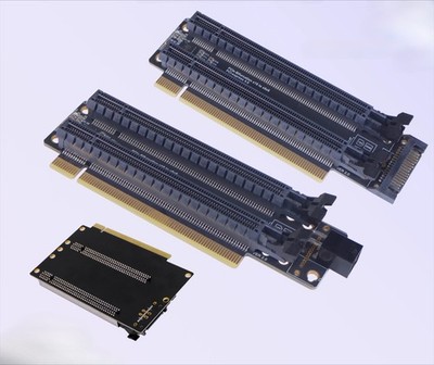 PCIe 4.0 x16 to Dual x8 Bifurcation Card with Clock Gen3 Gen4 Splitter IC
