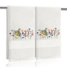 2 Pcs Boho Floral Hand Towels for Bathroom Decor 14x29 Inch