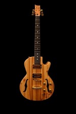 Semi-Hollow Electric Guitar Natural Gold Hardware 6 String with Case