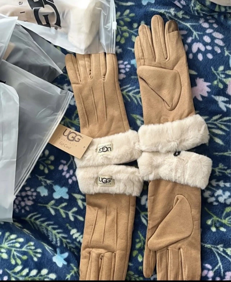 Guantes UGG para damas forrados de lana ~ pantalla táctil ~ bronceado ~ envío GRATIS el mismo día con pista Foto 4 de 4
