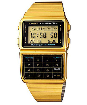 CASIO DBC-611G-1D Unisex Gold Databank Watch Stainless Steel Calculator/Tracking