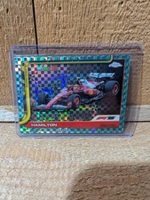 2025 Topps Chrome F1 #76 Lewis Hamilton Aqua Checker Flag Refractor /199